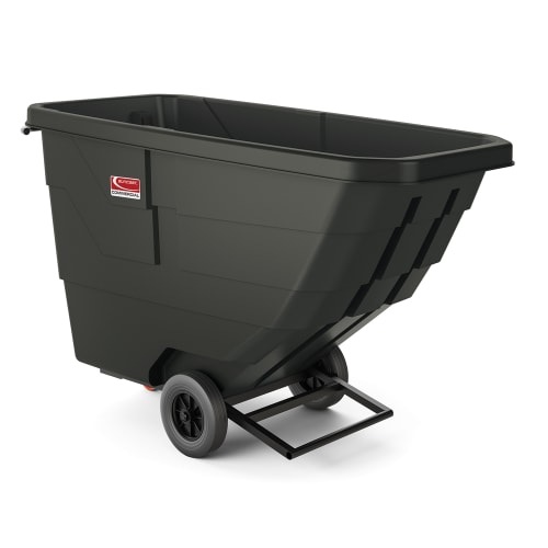 Suncast Commercial 3/4 Cubic Yard Light Duty Tilt Truck, Black - 3/cs